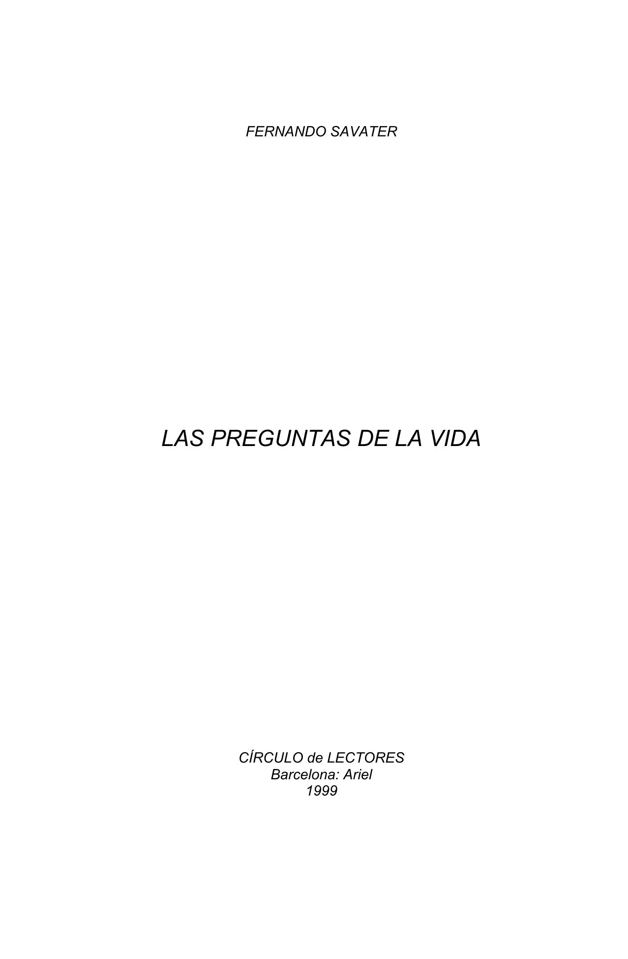 Savater Artificiales por naturaleza