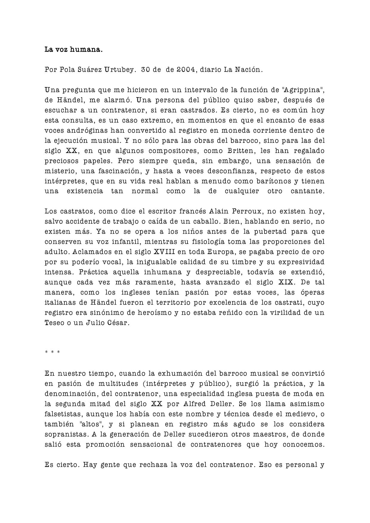 Suarez Urtubey, P. La voz humana